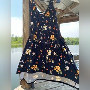 No Boundaries Black and Orange Sleeveless Sundress